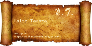 Maitz Tamara névjegykártya